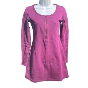 Athleta Dasher Aubergine Wool Blend Purple Sweater Dress Tunic Size XXS